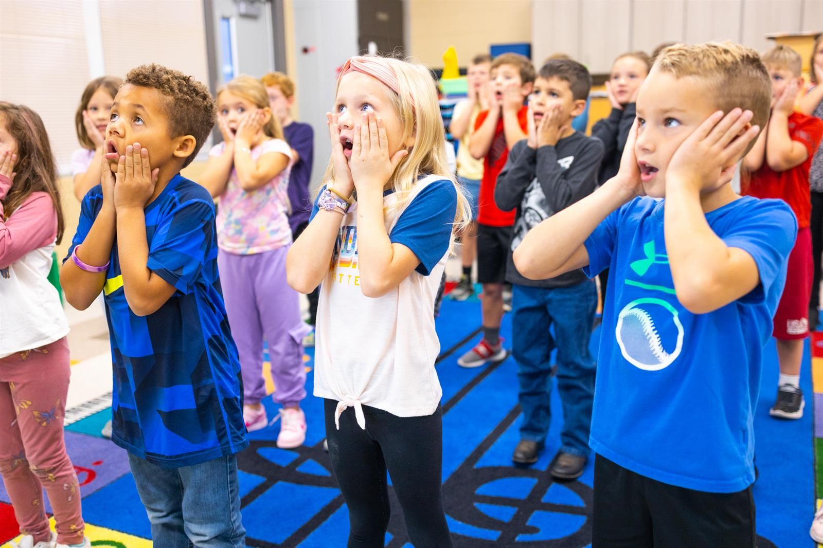 Students singing a song in Music class